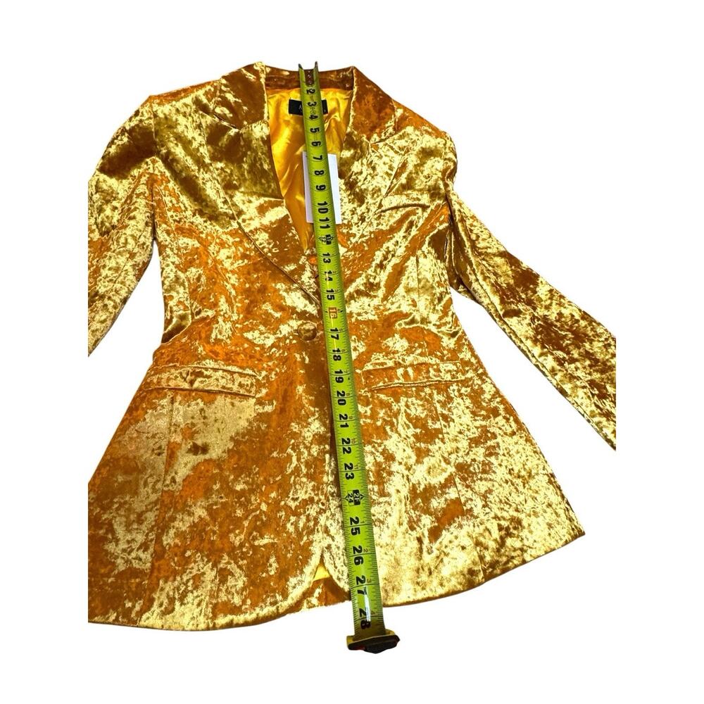 AKIRA “Dripping In Gold” Crushed Velvet Pant Suit Set NWT! - Picture 5 of 10